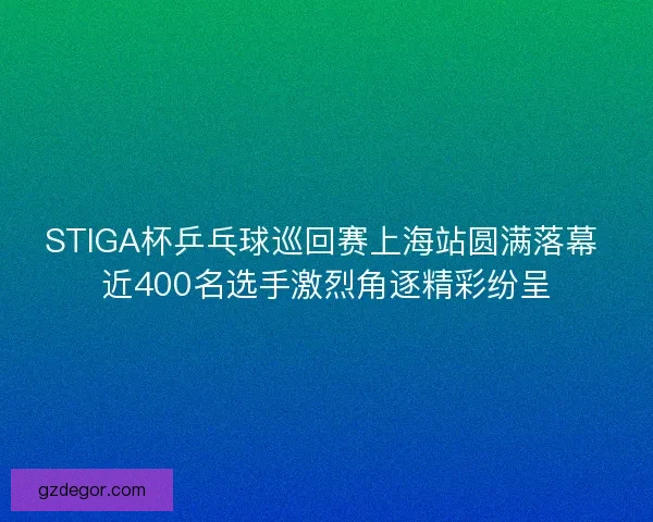 STIGA杯乒乓球巡回赛上海站圆满落幕 近400名选手激烈角逐精彩纷呈