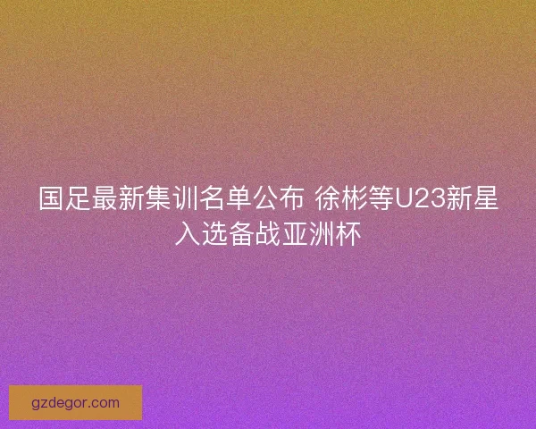 国足最新集训名单公布 徐彬等U23新星入选备战亚洲杯