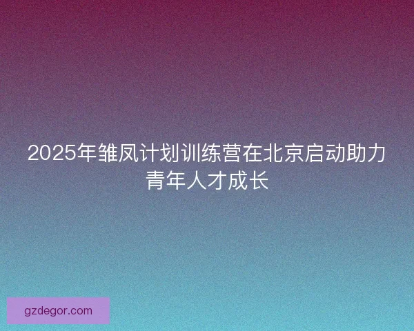 2025年雏凤计划训练营在北京启动助力青年人才成长